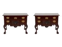 A Pair of George II Style Mahogany Low Boys