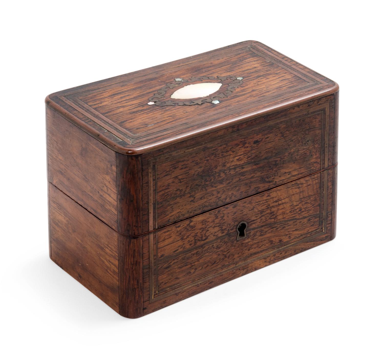 A Mother-of-Pearl Inlaid Rosewood Box