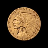 A 1909 Indian Head $2.50 Gold Coin