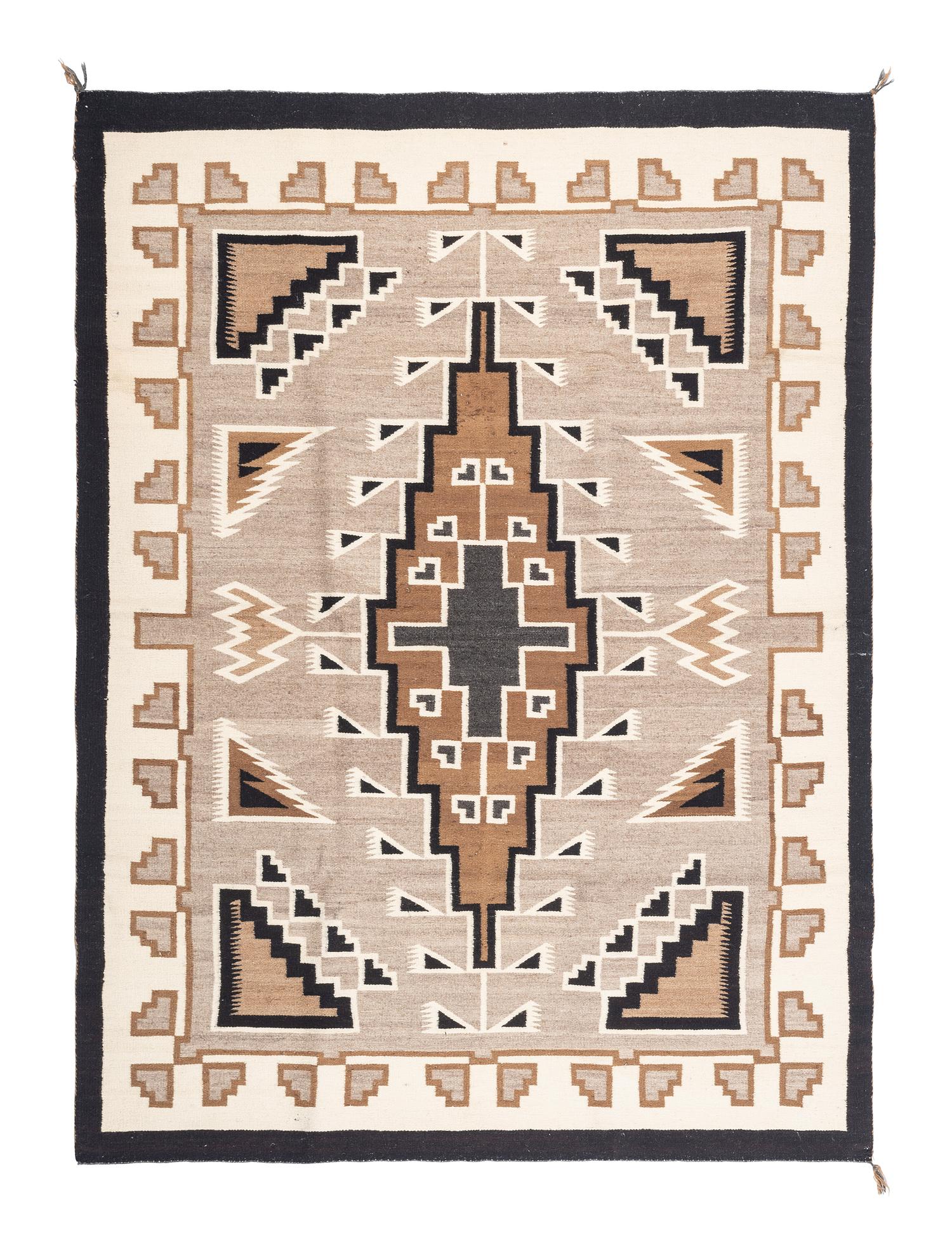 Navajo Two Grey Hills Pattern Weaving / Rug
