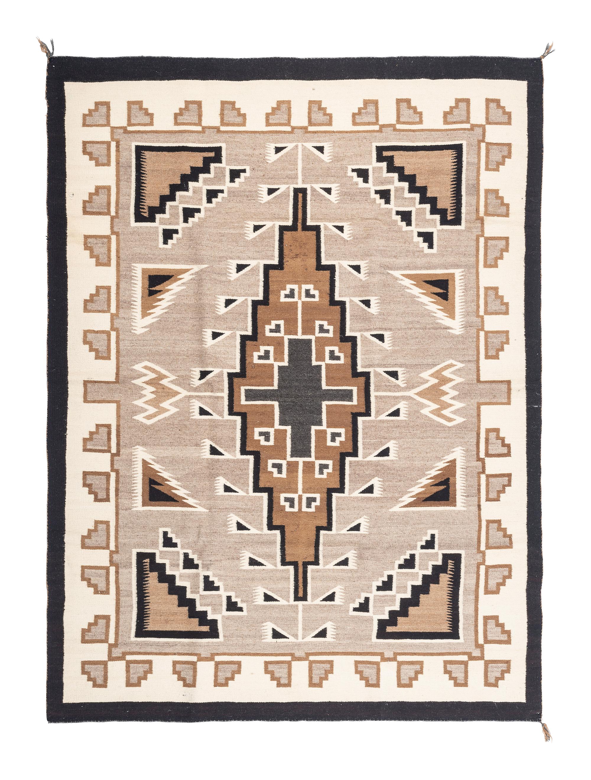Navajo Two Grey Hills Pattern Weaving / Rug