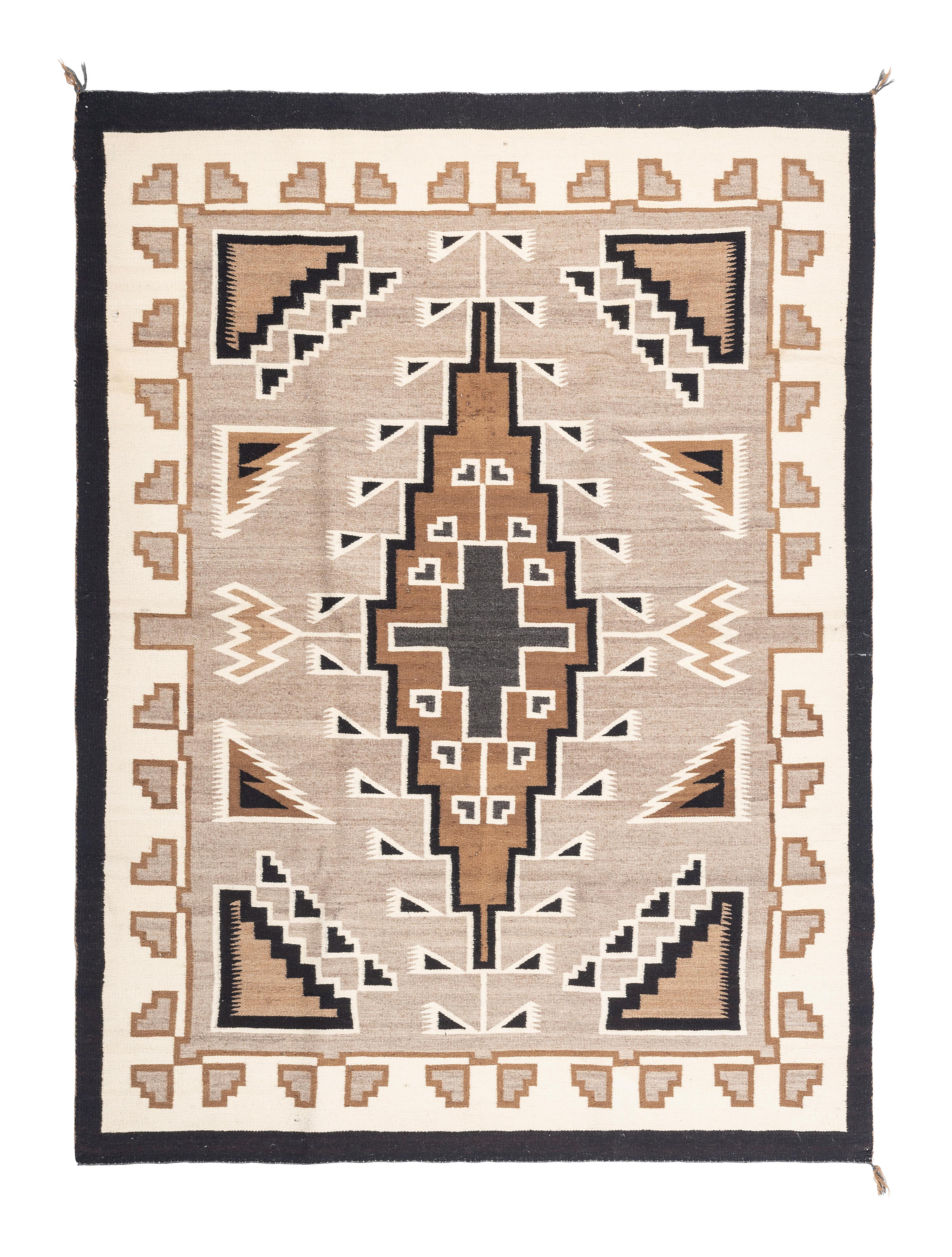 Navajo Two Grey Hills Pattern Weaving / Rug