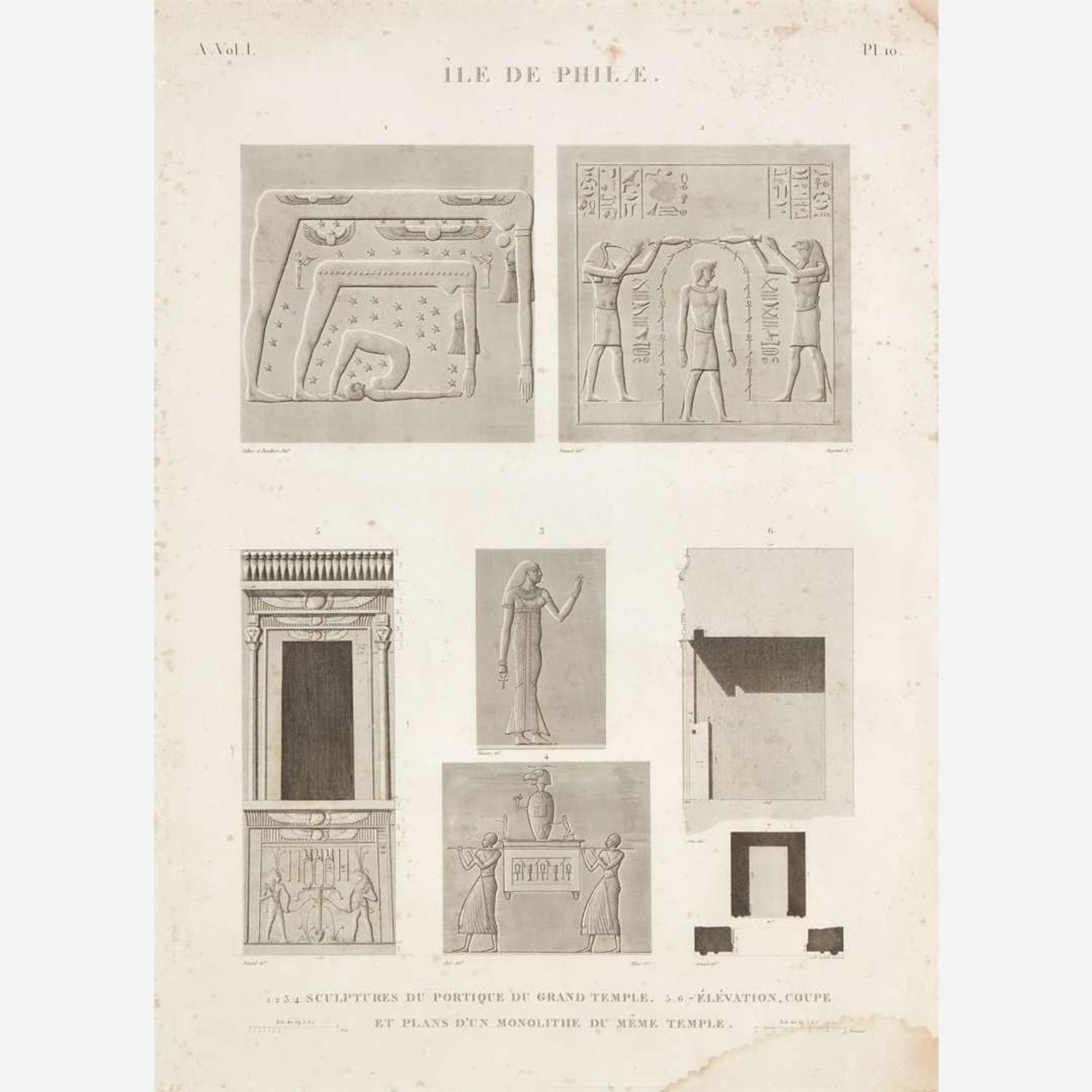 A Suite of Five Engravings from 'Description de l'Égypte'