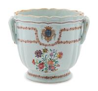 A Chinese Export Armorial Porcelain Wine Cooler