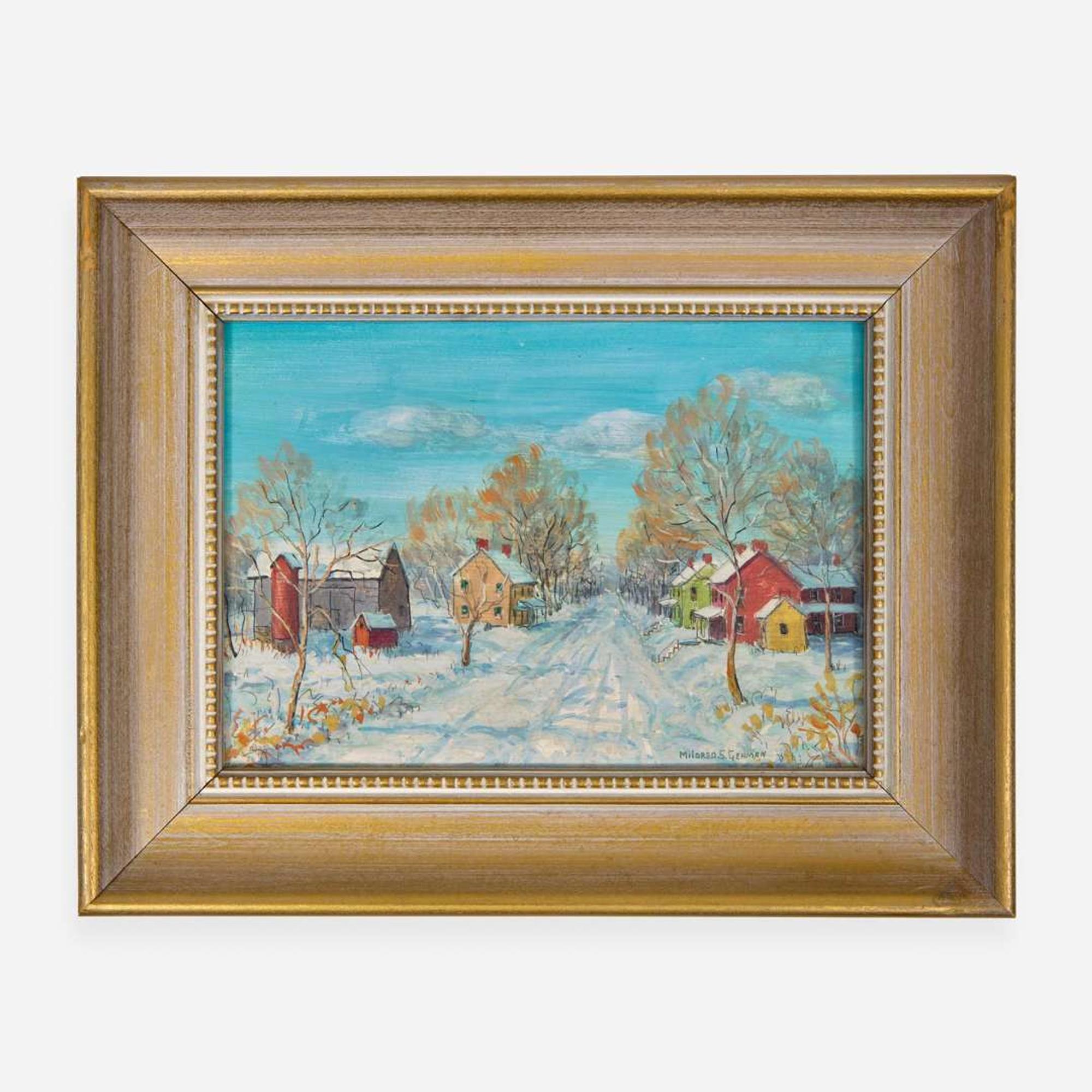 Mildred S. Gehman (American, 1908-2006) Winter Village; together with Winter Farm