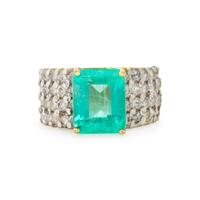 Emerald, Diamond, and Yellow Ring