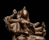 An Indian Silver-Inlaid Bronze Figure of a Female Deity