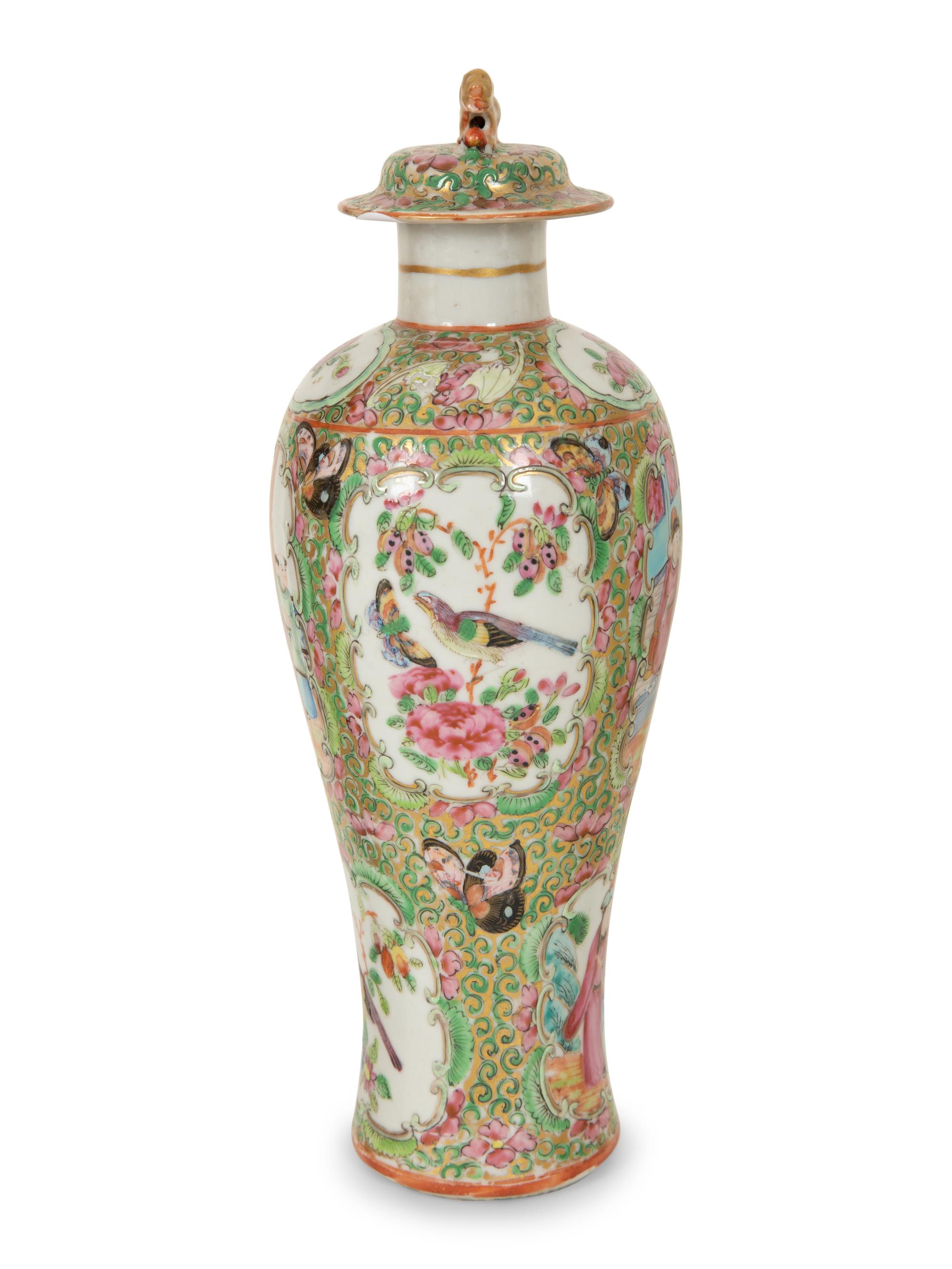 Five Chinese Rose Medallion Porcelain Articles