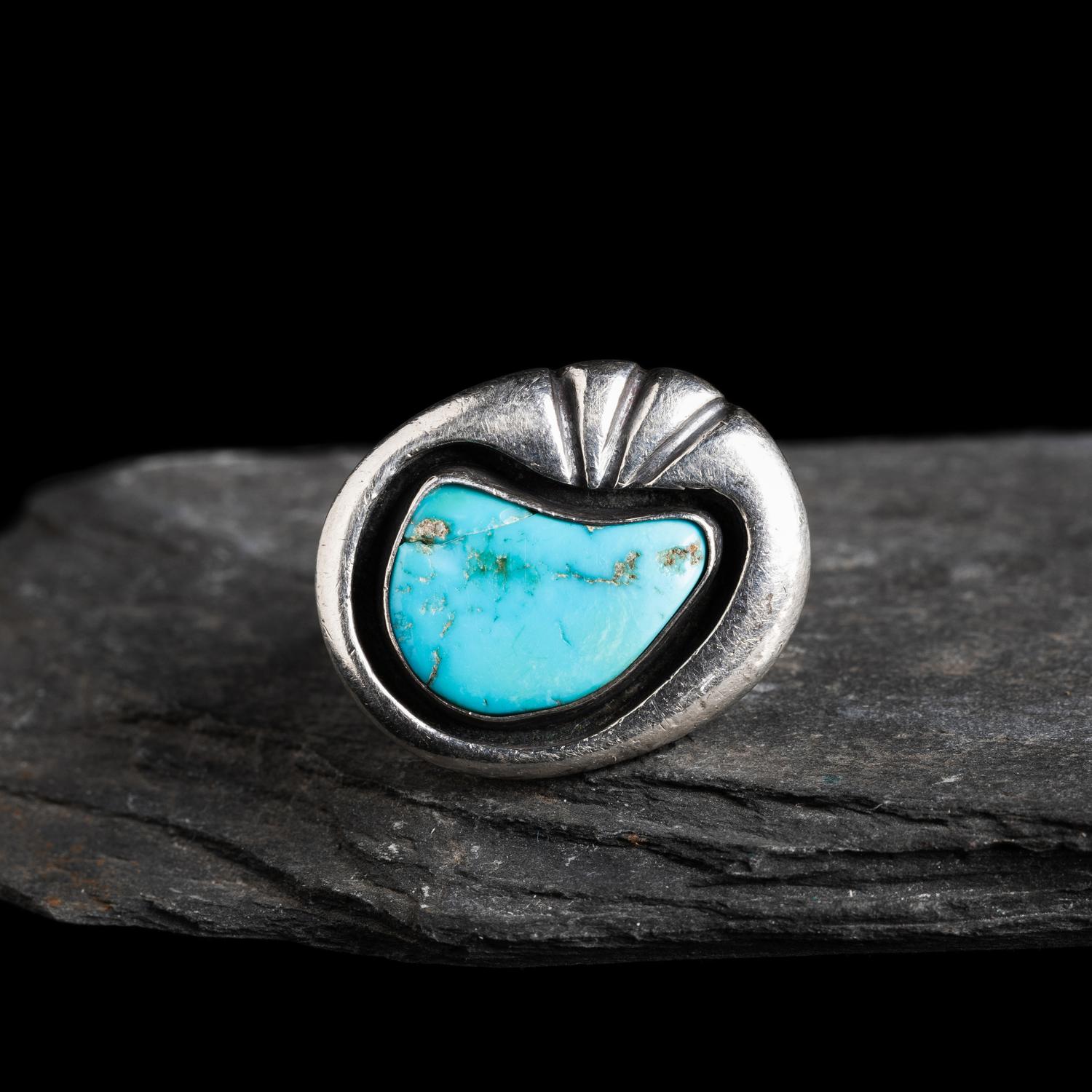 Kenneth Begay (Diné, 1913-1977) — Sterling Silver and Turquoise Ring