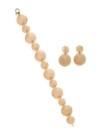 COLLECTION OF YELLOW GOLD SWIRL MOTIF JEWELRY