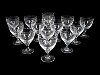 A Set of Fourteen William Yeoward Cut-Glass Water Goblets