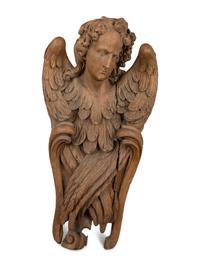 A Pair of Continental Oak Figural Pilasters — 17TH CENTURY