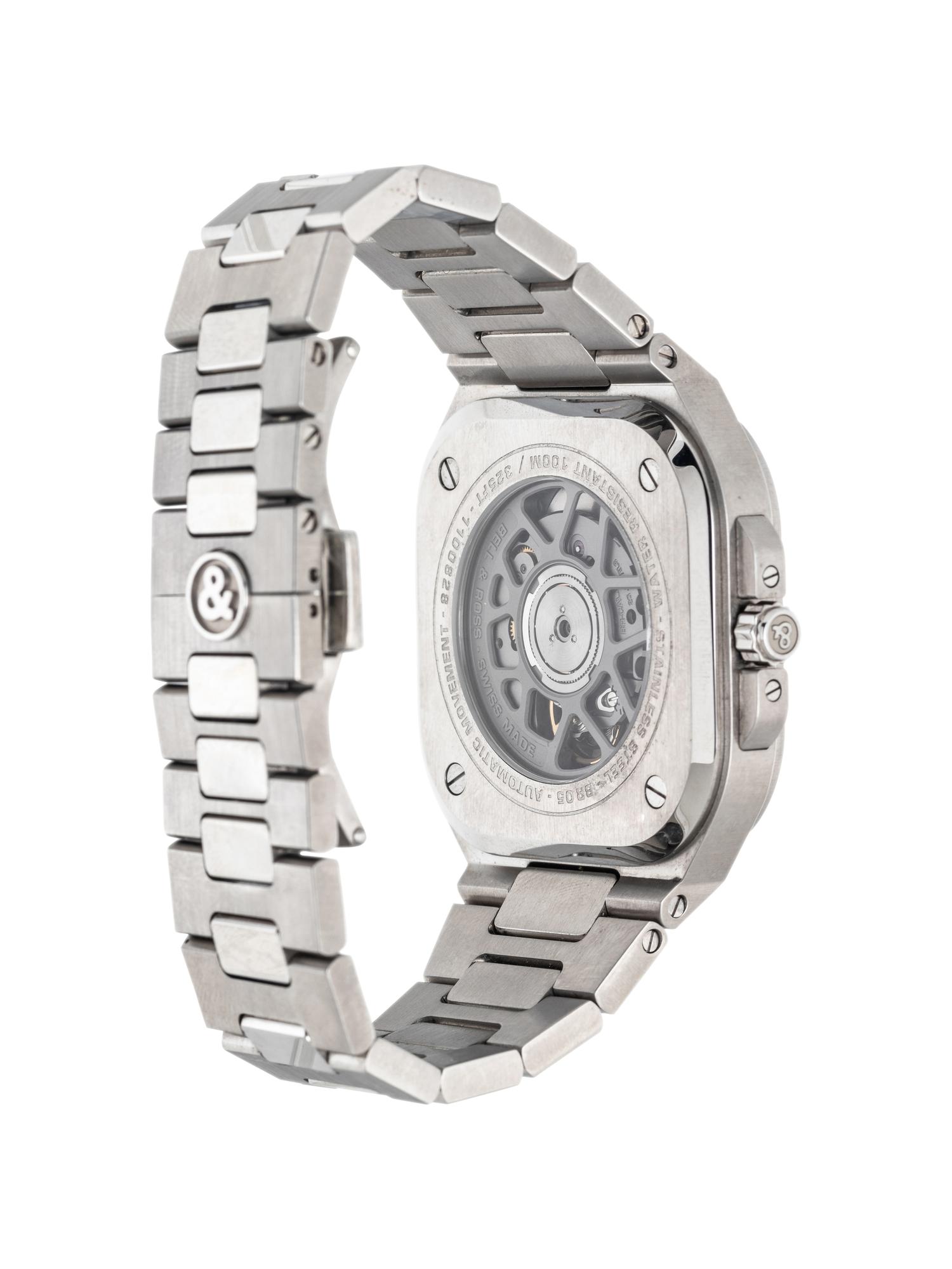 BELL & ROSS, BR 05 STAINLESS STEEL 'BLACK STEEL' WATCH