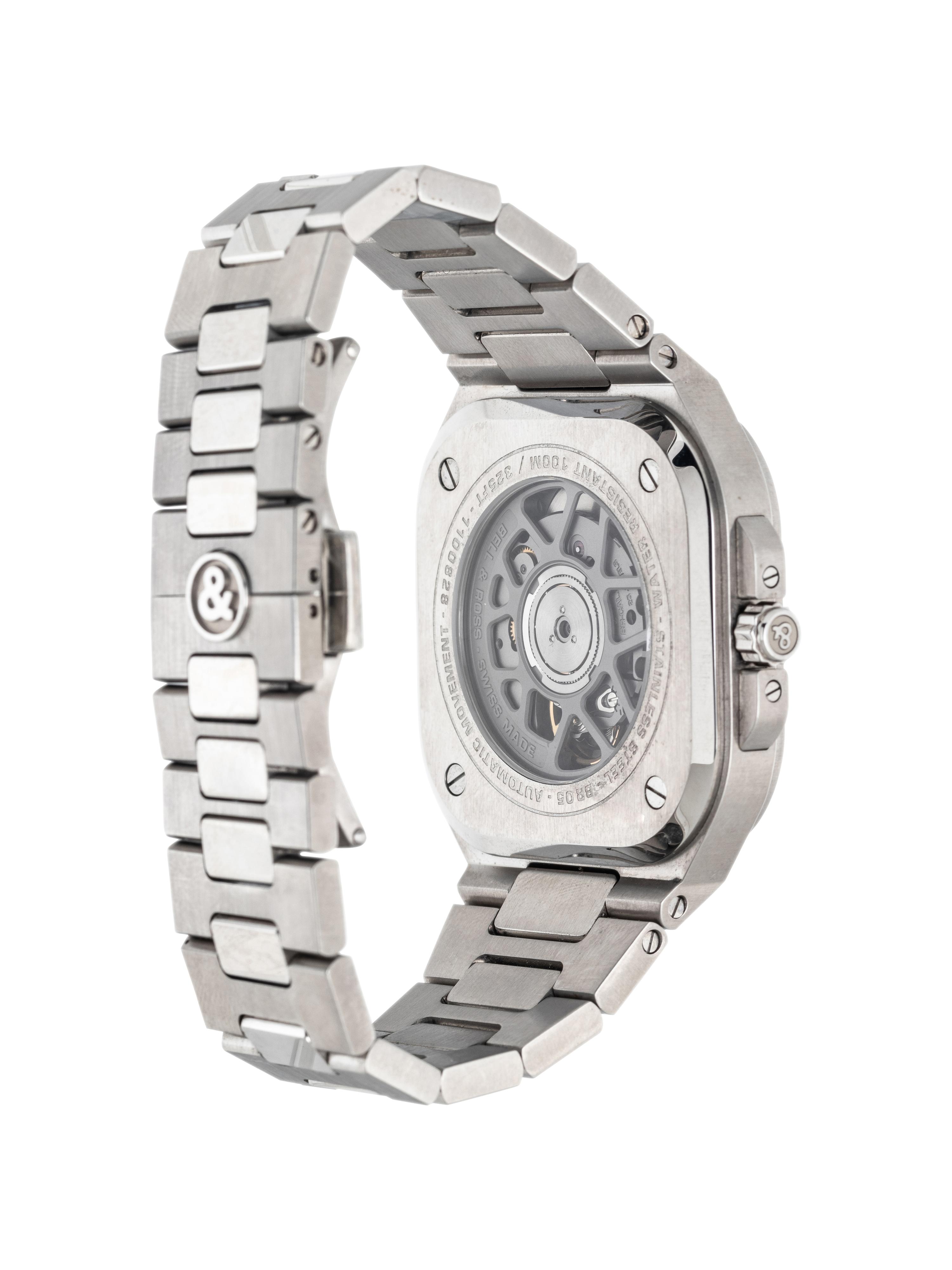 BELL & ROSS, BR 05 STAINLESS STEEL 'BLACK STEEL' WATCH