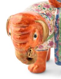 A Pair of Chinese Export Porcelain Elephant Vases
