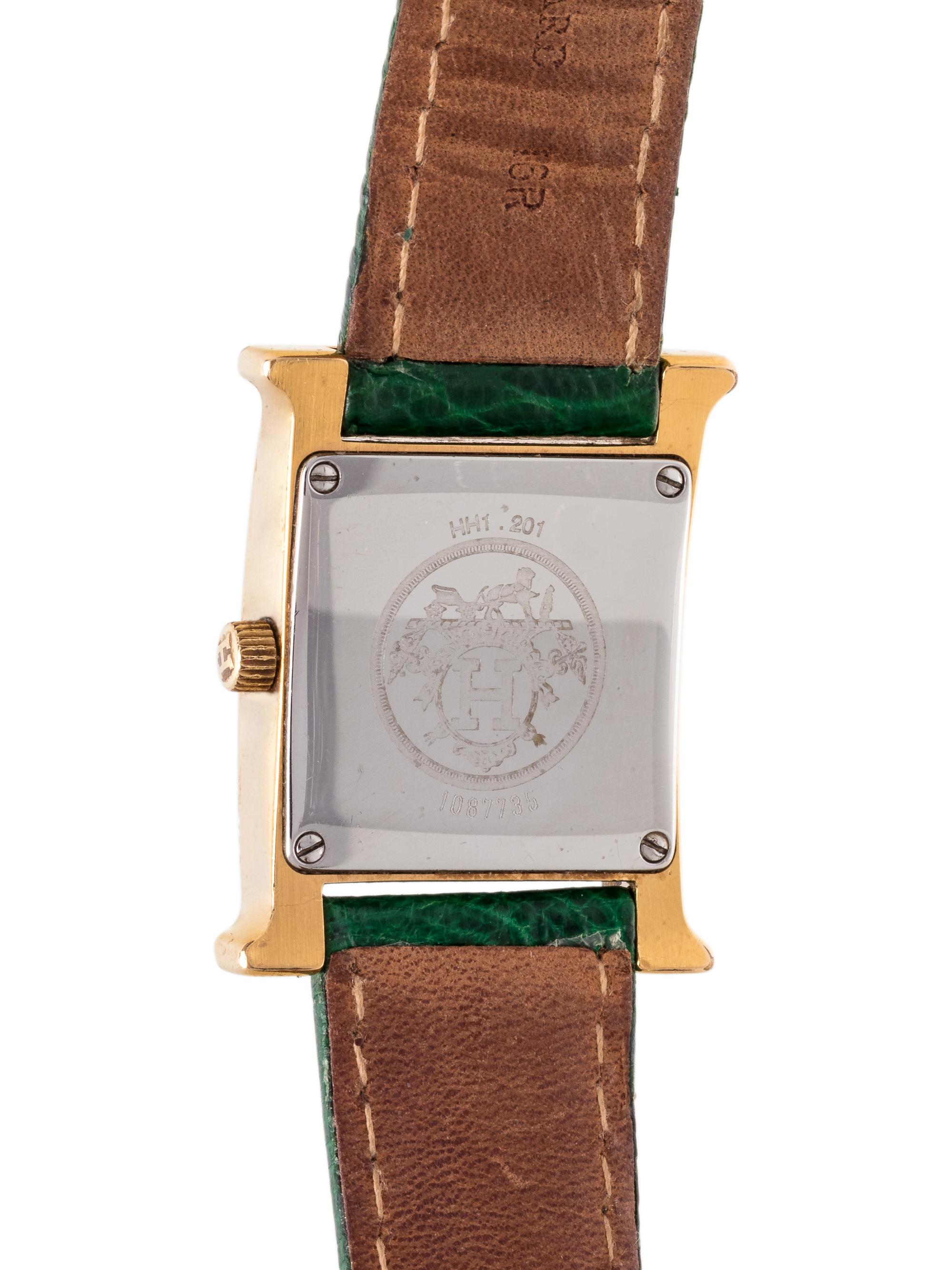 Hermès Heure H Wrist Watch with Lizard Strap