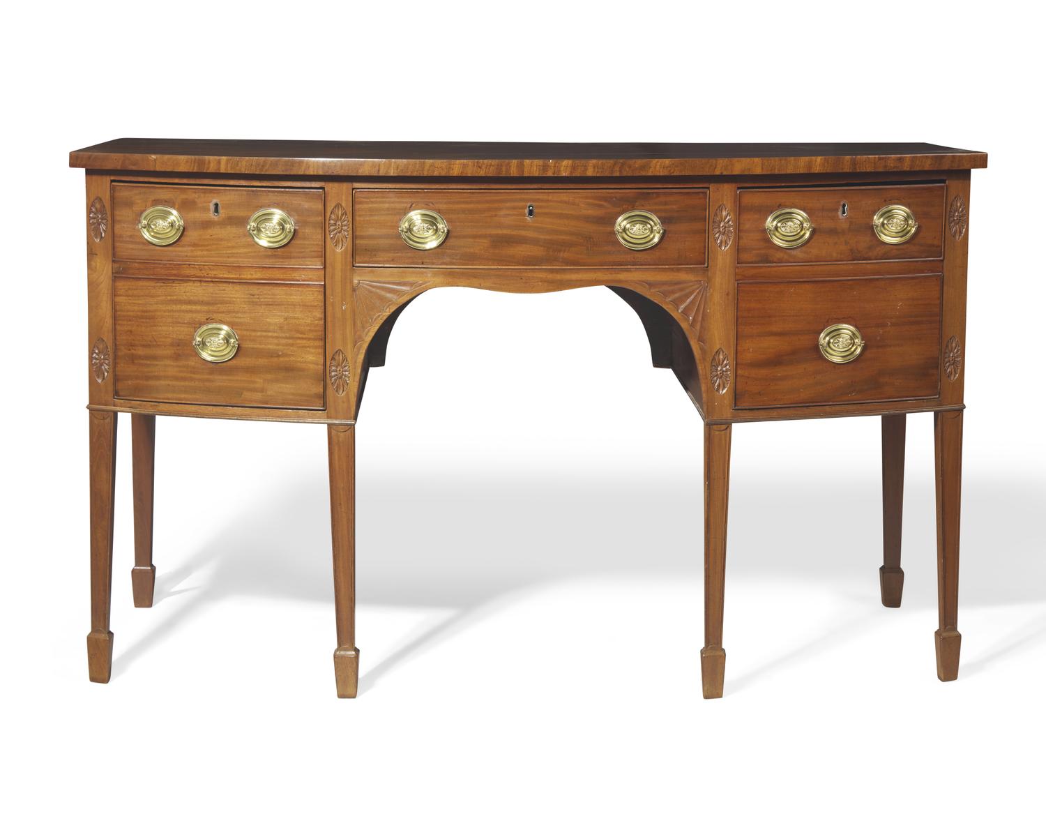 A George III mahogany bowfront sideboard, circa 1790