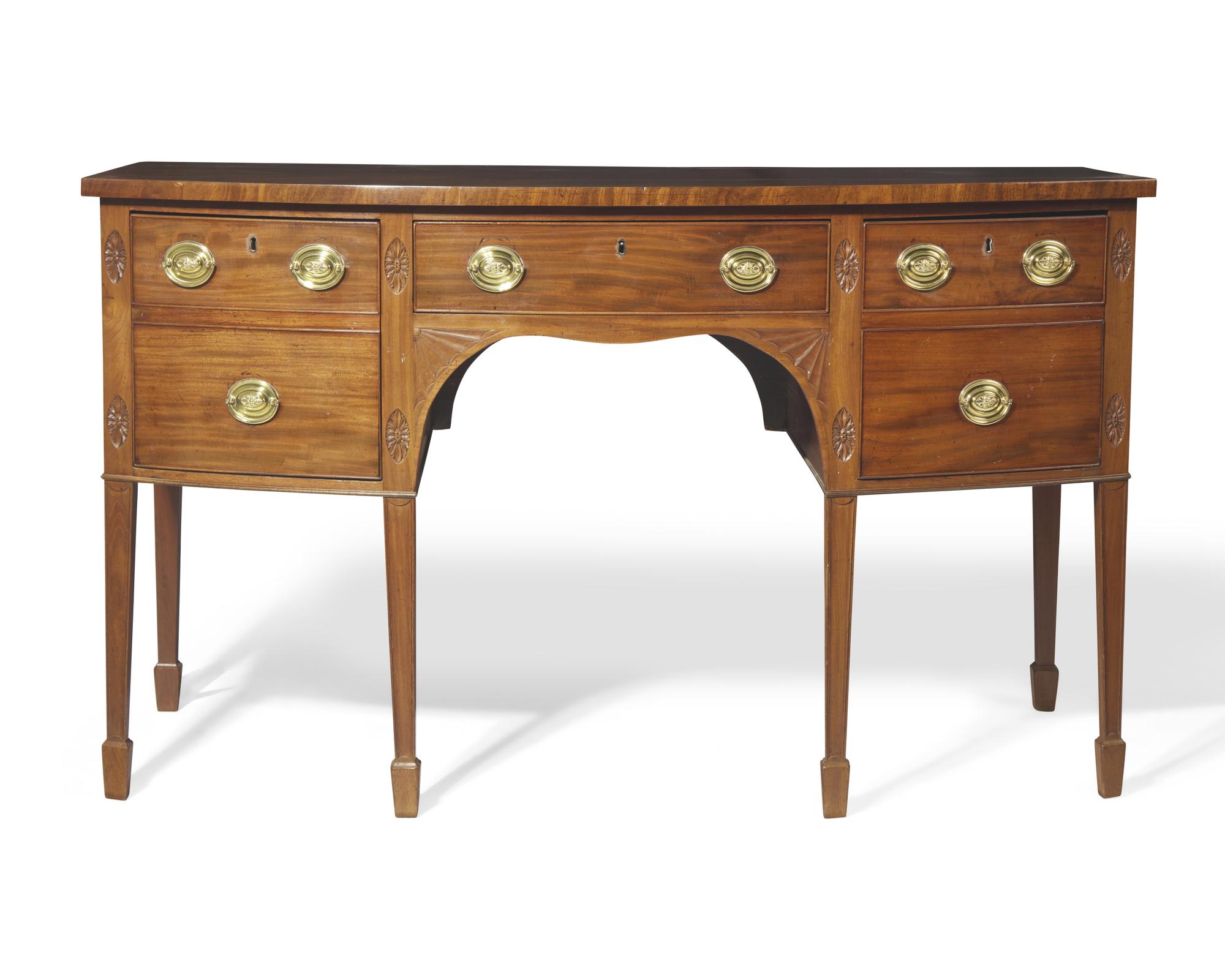 A George III mahogany bowfront sideboard, circa 1790