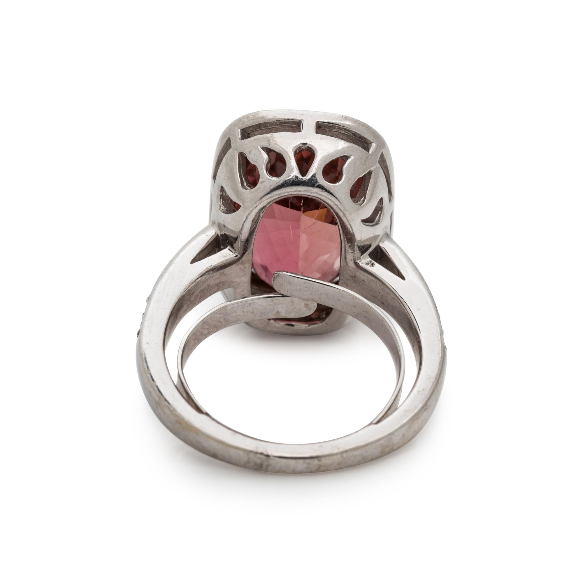 PINK TOURMALINE AND DIAMOND RING
