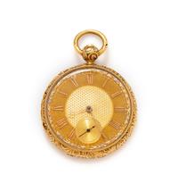 J. Fenwick, London, Yellow Gold Open Face Pocket Watch