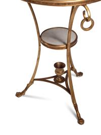 A Pair of Gilt Bronze and White Marble Guéridon Tables