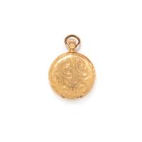 WALTHAM, 18K YELLOW GOLD HUNTER CASE POCKET WATCH