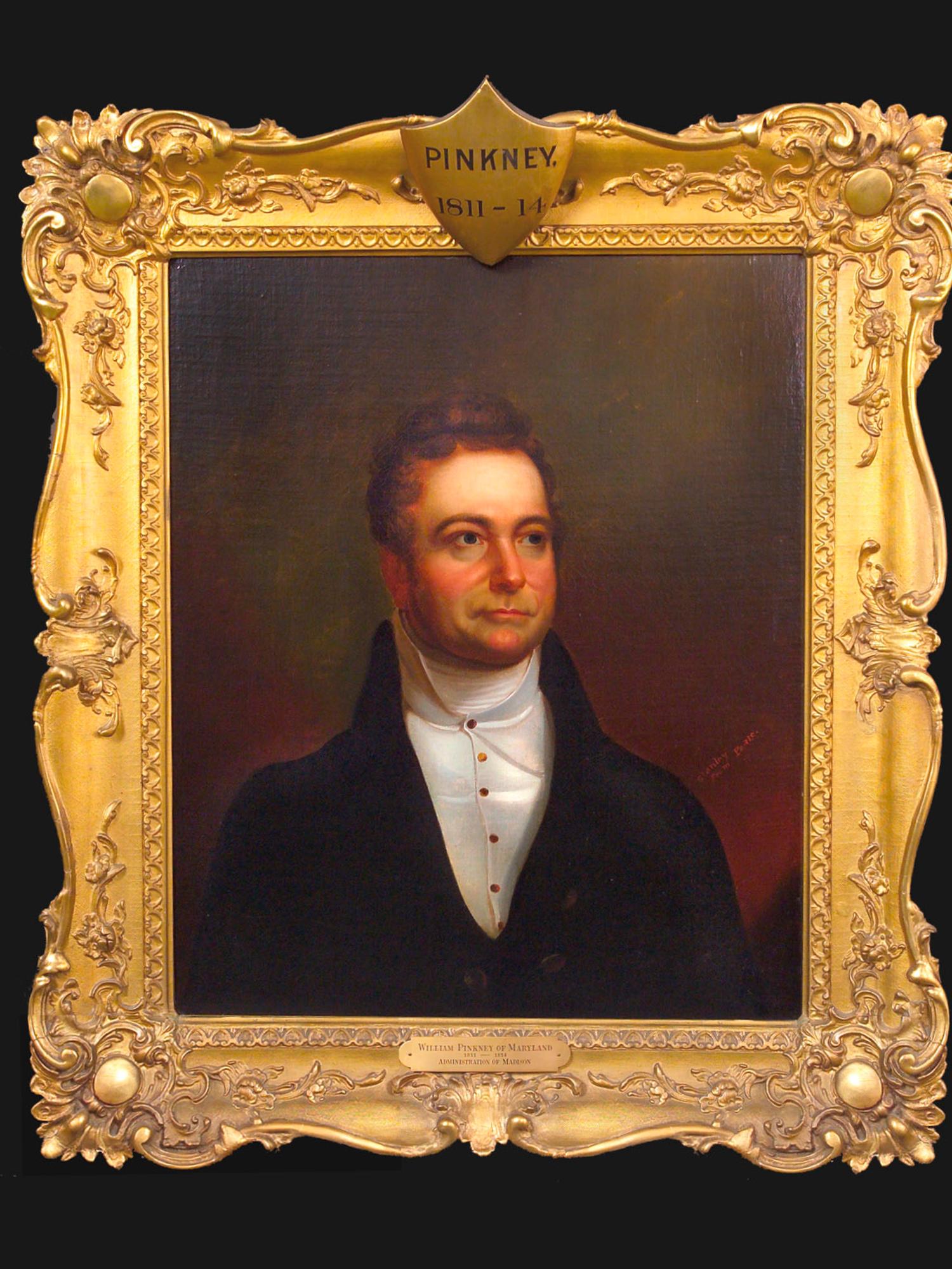 [EARLY PHOTOGRAPHY]. WHITEHURST, Jesse H., photographer. Half plate daguerreotype of painting of William Pinkney.