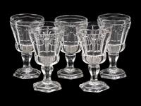 A Set of Five Russian Molded Glass Goblets