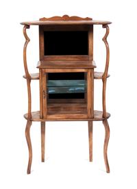 An Art Nouveau Etagere Height 45 3/4 inches.