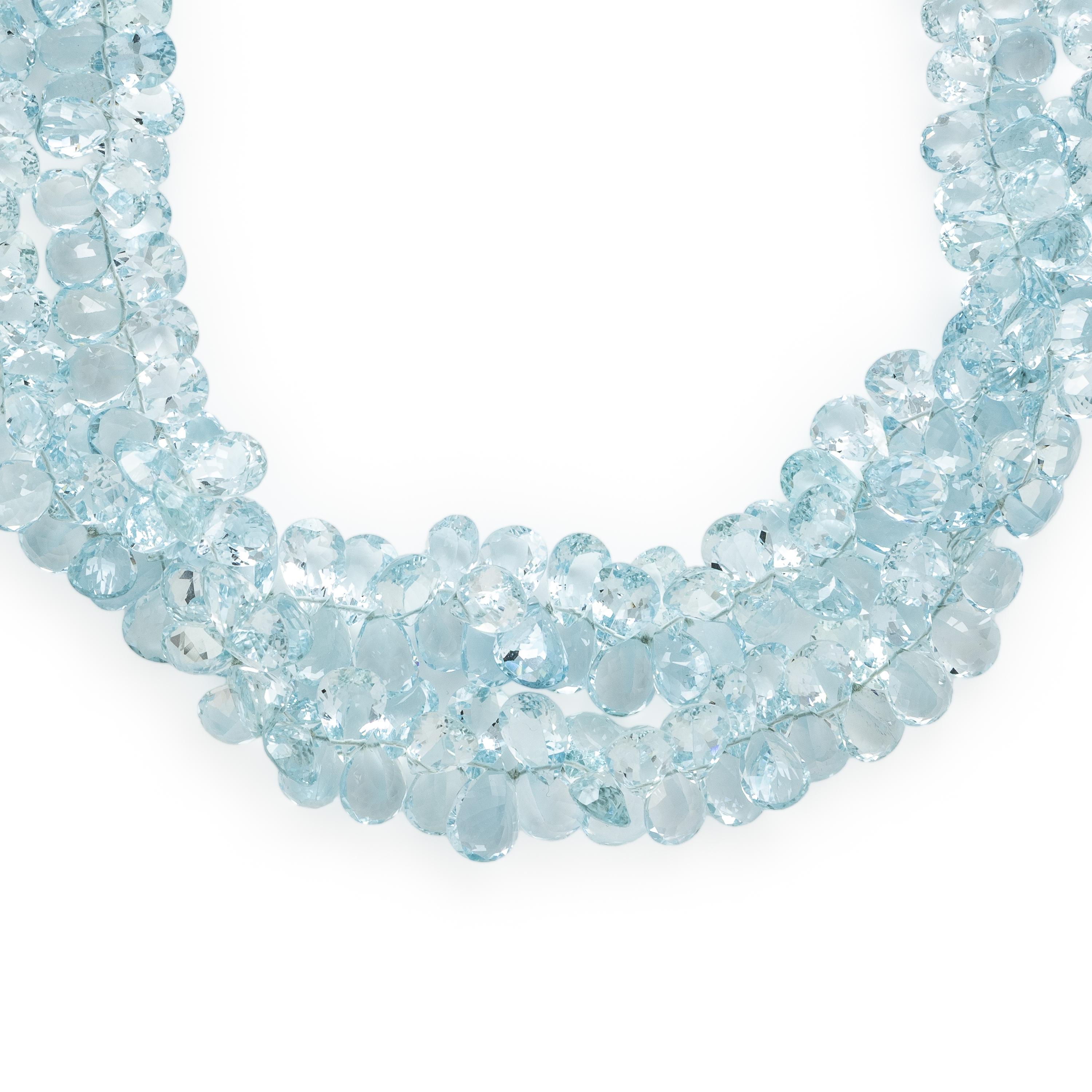 Mish, Aquamarine and White Gold Necklace