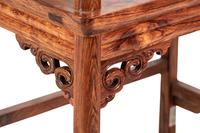 A Set of Chinese Horseshoe-Back Armchairs and Side Table, Quanyi
