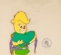 Two production cels from the 1985 Walt Disney television series, "Adventures of the Gummi Bears," depicting Sunni and Cavin and Princess Calla.