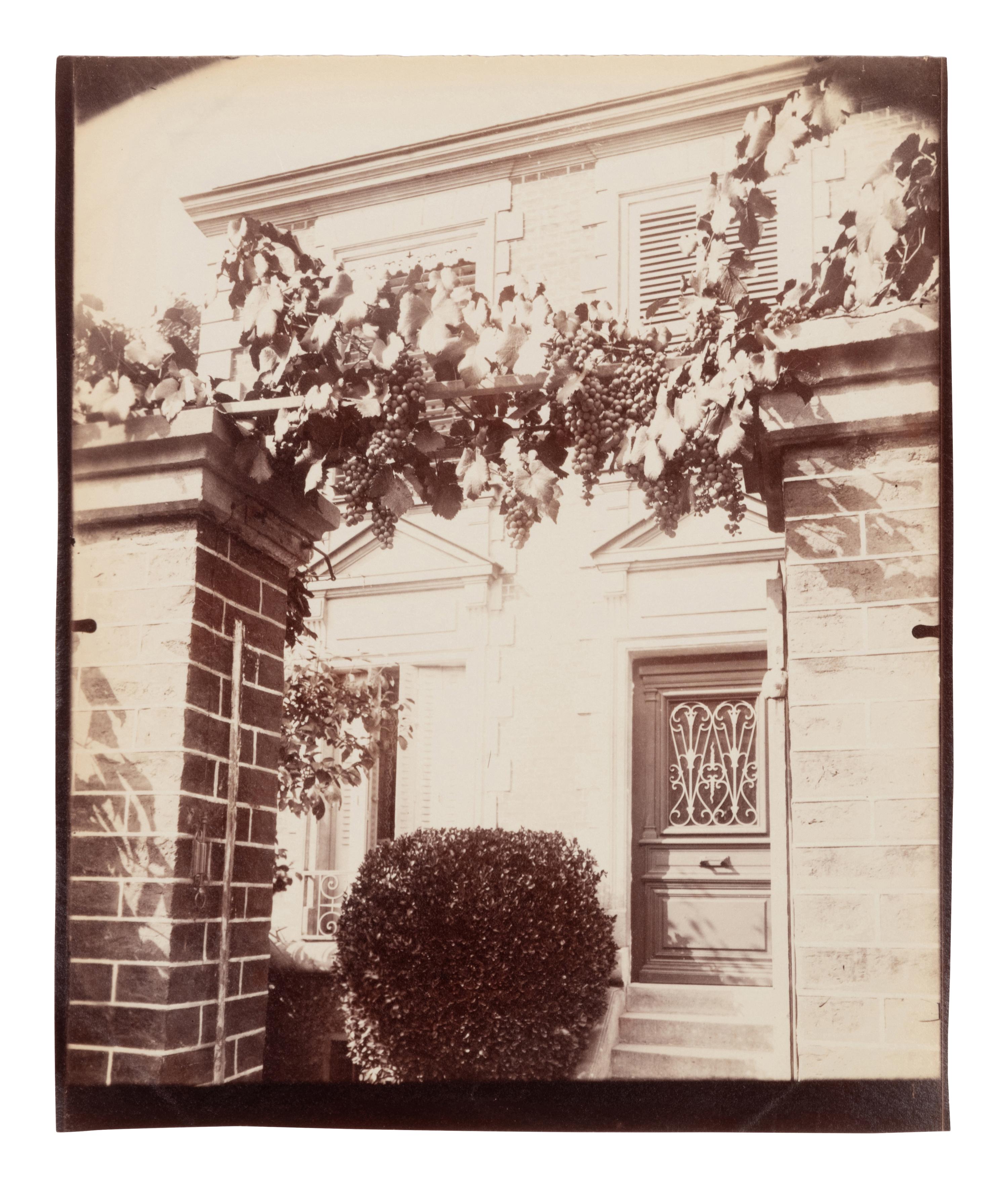 A group of three photographs ( Vigne, 1910 or earlier; Porte, avenue de Paris (Versailles) , 1922; Fontainebleau, cour ovale , 1903)