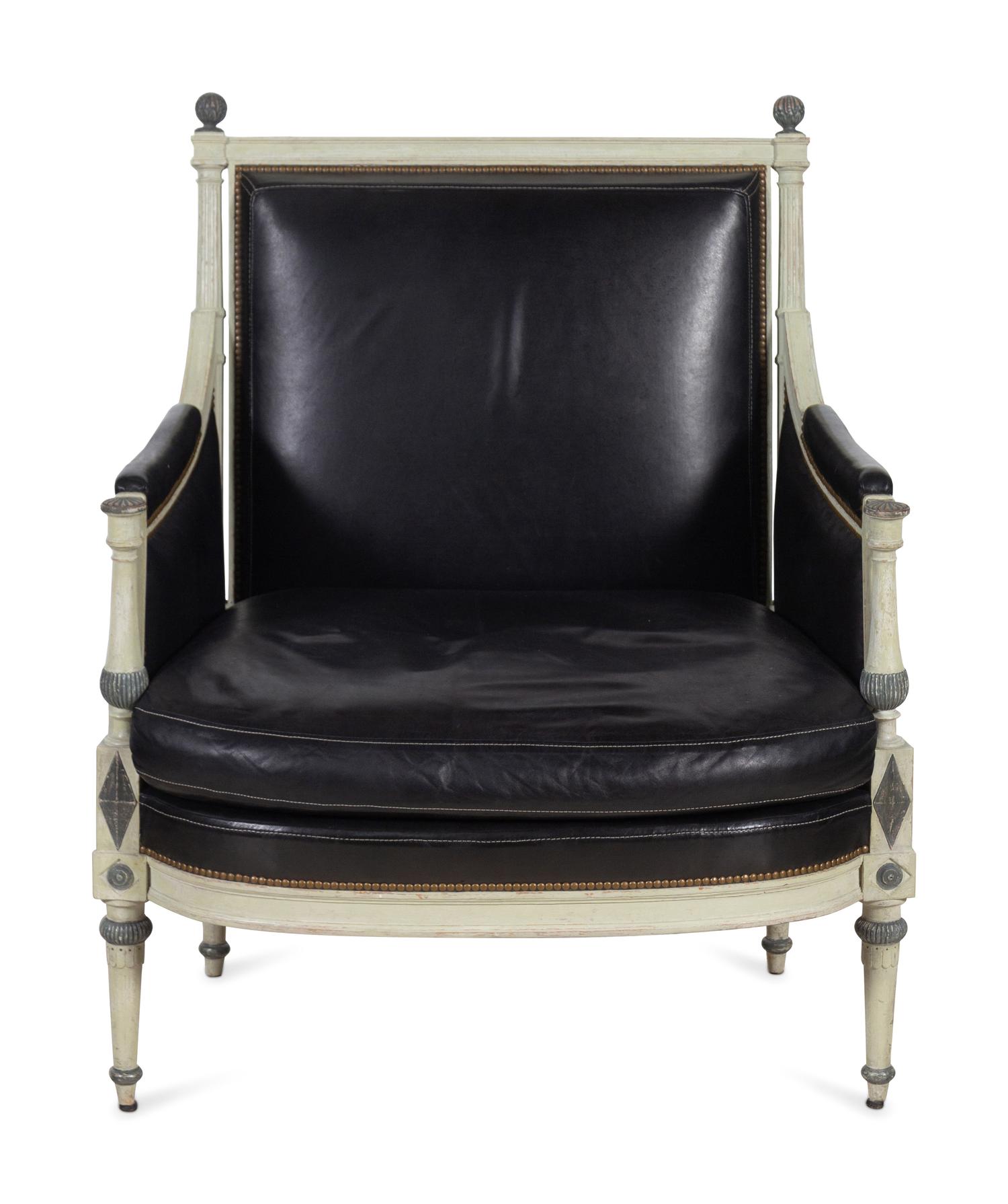 A Directoire White and Gray-Painted Marquise