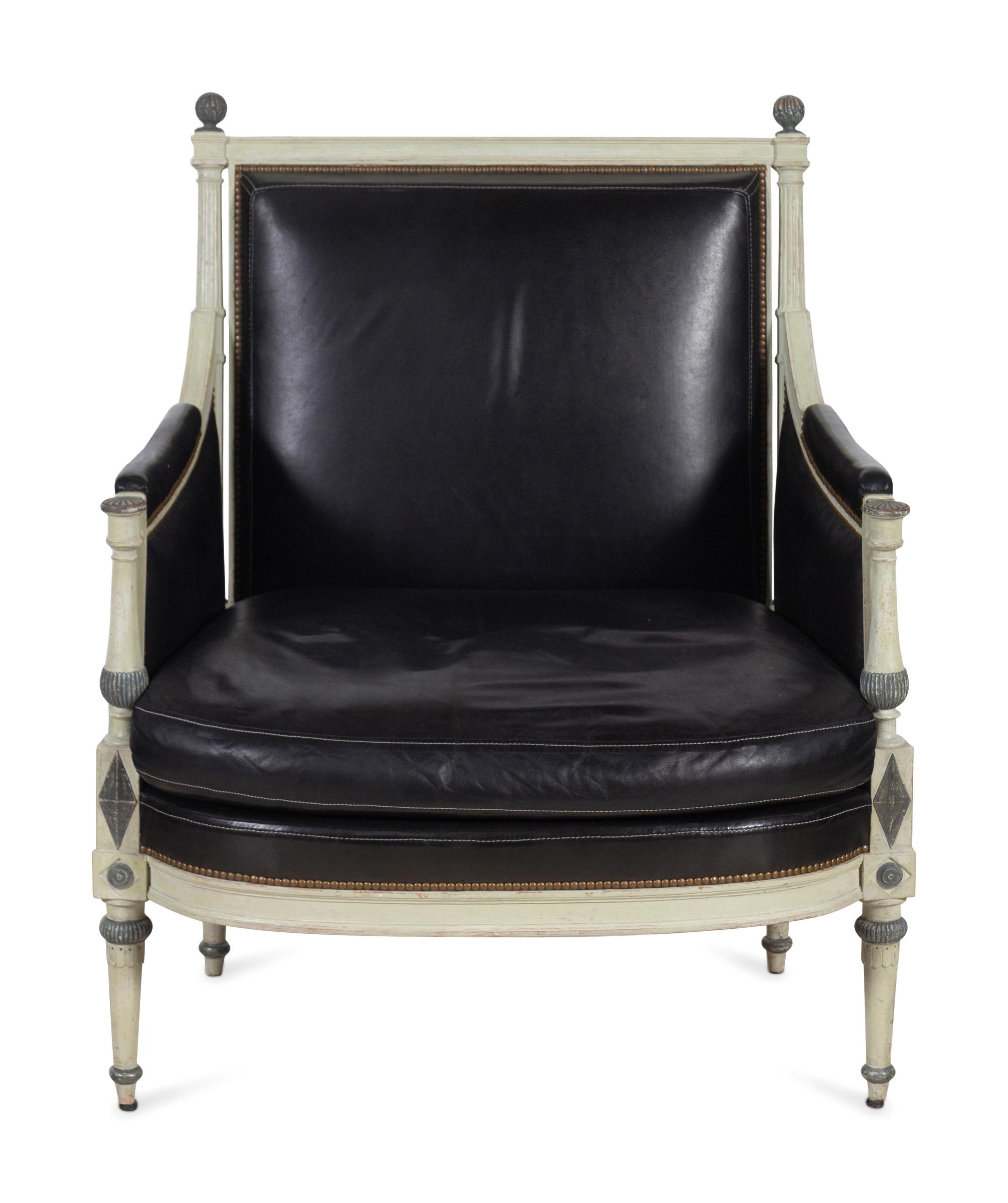 A Directoire White and Gray-Painted Marquise