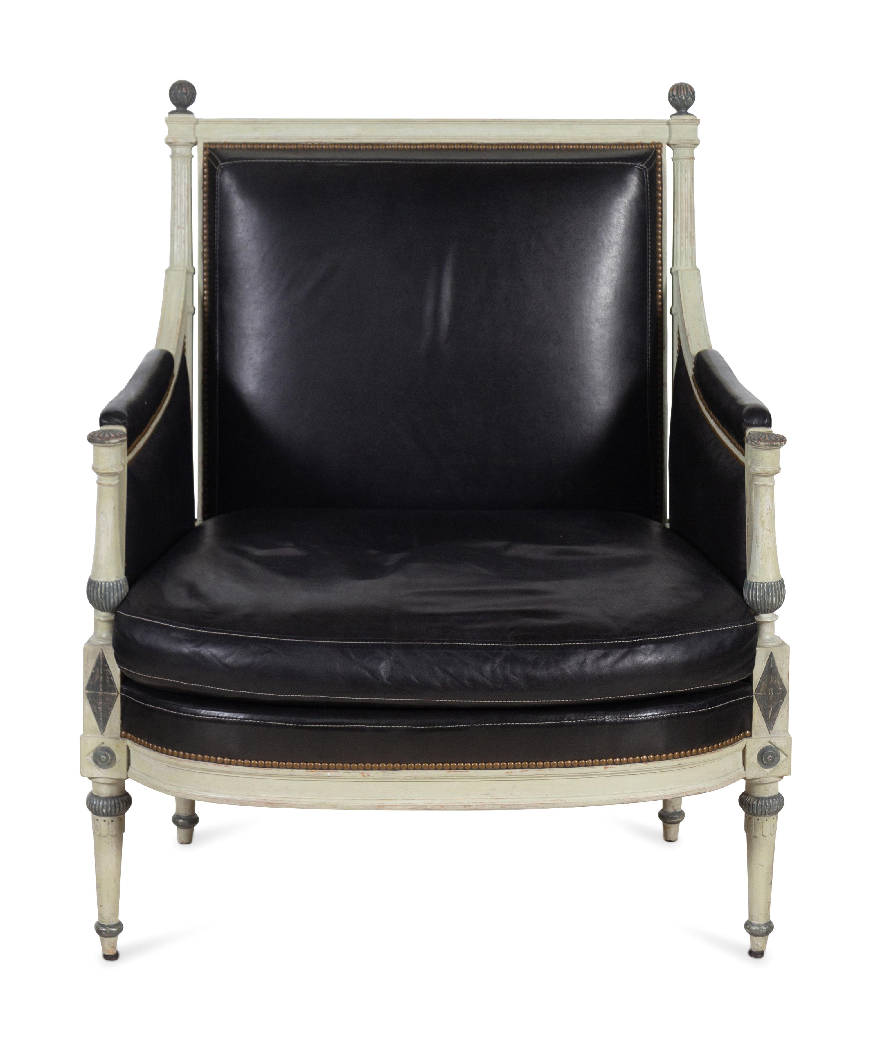 A Directoire White and Gray-Painted Marquise