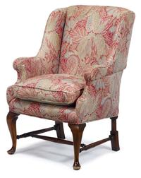 Queen Anne-style upholstered easy chair