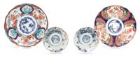 A Group of Four Imari Porcelain Dishes Diameter of largest 8 1/2 inches. — 19TH CENTURY