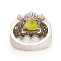 Hubert, Peridot, Diamond, and White Gold Ring