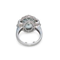 SONIA B., AQUAMARINE, SAPPHIRE AND DIAMOND RING
