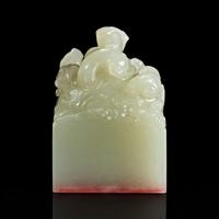 An important Imperial pale celadon-white jade "Taishang Huangdi zhi bao" seal ????“??????“?? Circa ? 1795