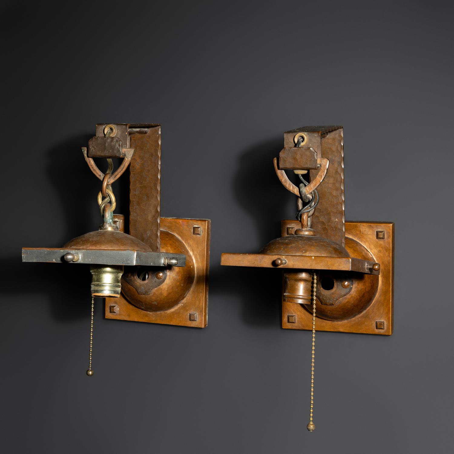 Wall sconces, pair, c. 1906