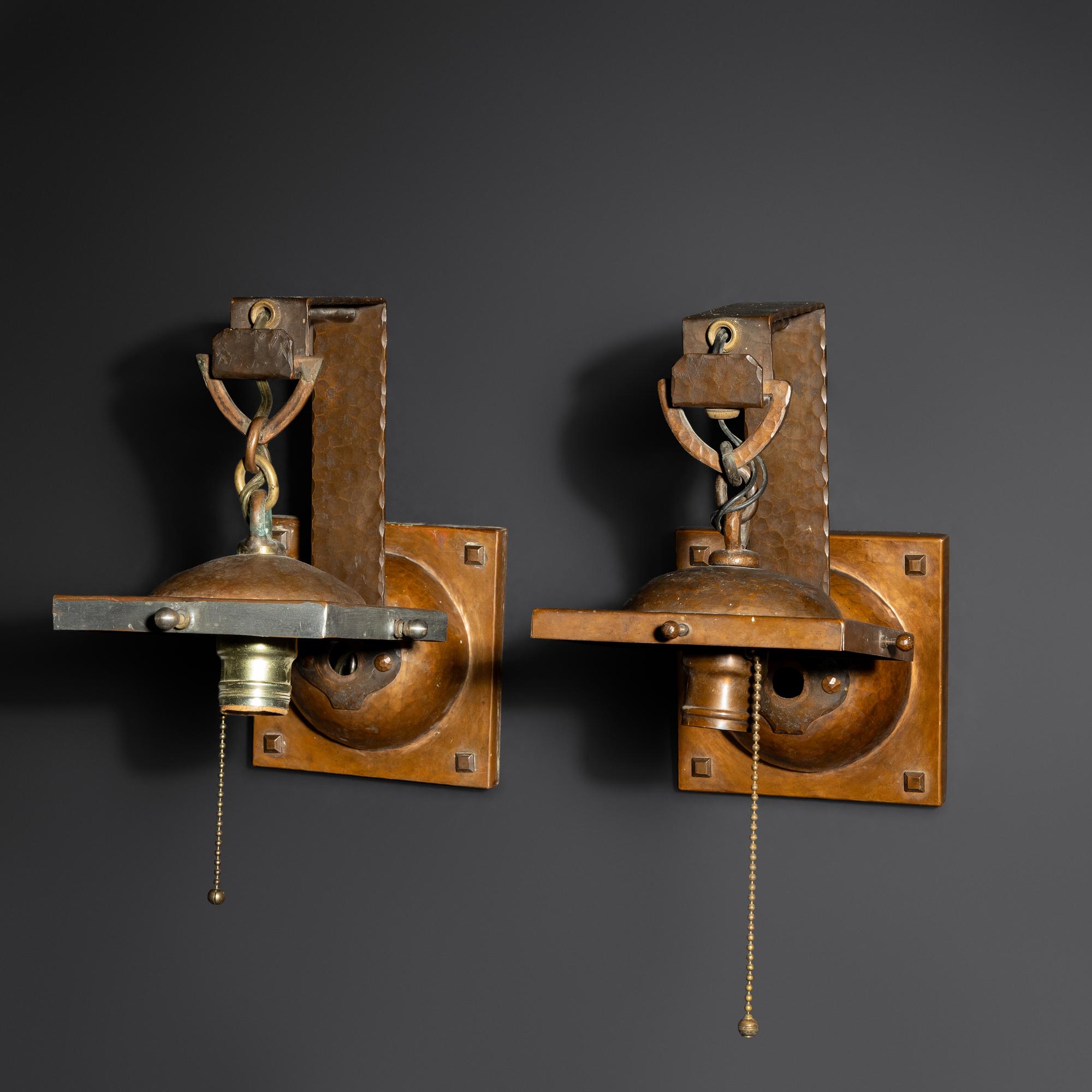 Wall sconces, pair, c. 1906