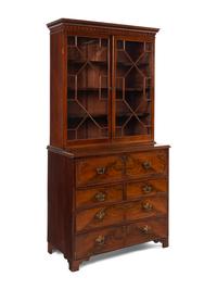 A George III Mahogany Bureau Bookcase