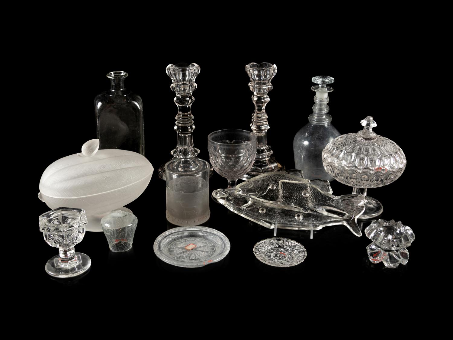 A Collection of Fourteen Cut and Molded Glass Table Articles