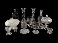 A Collection of Fourteen Cut and Molded Glass Table Articles