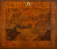 A Louis XVI Style Marquetry Marble-Top Secrétaire à Abattant