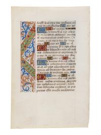 MASTER OF THE ENTRY OF FRANCIS I (active Lyon, c. 1485-1515) A leaf from a Book of Hours, with a miniature of the Mass of Saint Gregory, in Latin, illuminated manuscript on parchment [France, Lyon, c. 1500–1510]