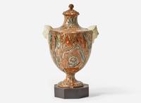 A Neale & Co. Agateware Vase and Cover, UK, 1780s