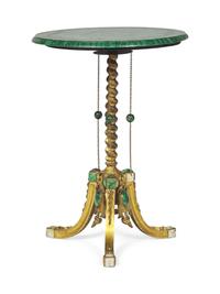 A Belle Epoch Gilt-Brass and Malachite Gueridon